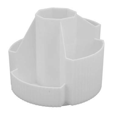 Imagem de Jopwkuin Porta-lápis de Mesa Giratório 360 Graus, Organizador Eficiente de Grande Capacidade para Local de Trabalho, Material ABS Branco