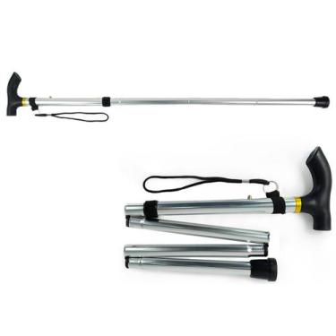 Imagem de Bengala Dobrável De Alumínio Com Altura Regulável 5 Tamanhos Portatil 