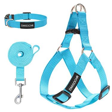 Imagem de Peitoral antipuxão para cães – Conjunto de coleira ajustável para cães pequenos, médios e grandes – Peitoral macio à prova de fuga para caminhadas, treinamento, caminhadas, atividades ao ar livre