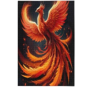 Imagem de Jigsaw Puzzle 500 Pieces Adults Vivid Phoenix Fiery Wings Art White Elephant Gifts Funny Prime Art Jigsaw Artwork Animal Print, 500 Pieces, 20.5" x 14.9"