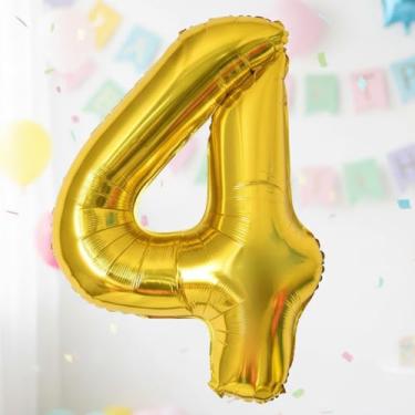 Imagem de 1 peça de balões digitais dourados de 81 cm, decoração de festa de aniversário, globos, artigos de festa de aniversário, adereço para foto, configuração de decoração de cena de aniversário de