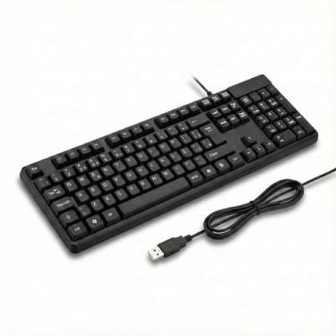 Imagem de Teclado com Fio USB ABNT2 para PC e Notebook – Digitação Silenciosa, Conforto Ergonômico, Perfil Slim, Teclas Macias, Plug & Play, Alta Durabilidade, Ideal para Escritório, Estudos e Uso Diário