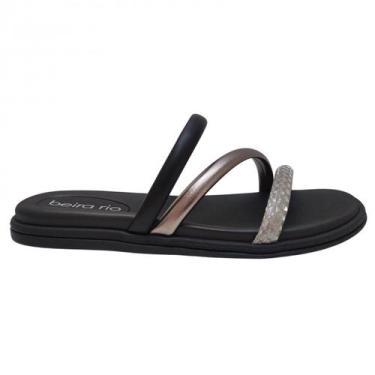 Imagem de Chinelo Papete Beira Rio Casual Feminino Com Strass 8488108, Grafite, 