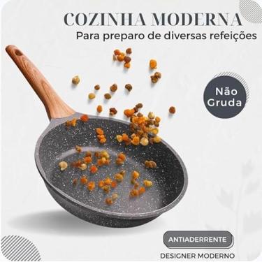 Imagem de Cozinha Moderna Frigideira Premium Antiaderente, 28cm, Revestimento em Pedra Natural, Design Moderno, Liga de Alumínio, Condução Térmica Uniforme