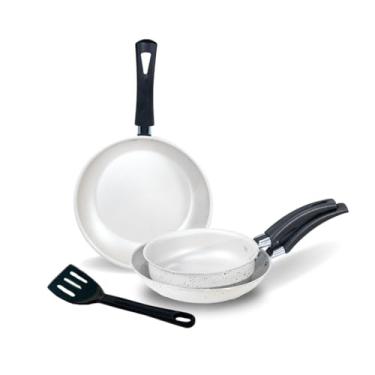 Imagem de Conjunto de Frigideiras Antiaderente 3 Peças Elegance – Frigideira Francesa e Omeleteira (Granito)