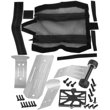 Imagem de RCYouHott RC Upgrades Part for 1/16 (#107154-1) Mini Maxx 4WD,Tail Wheel/Skid Plate Stainless Steel Chassis/Protective Chassis Dirt Dust Resist Guard Cover/Mount Plate Motor Fixing Mount,Black