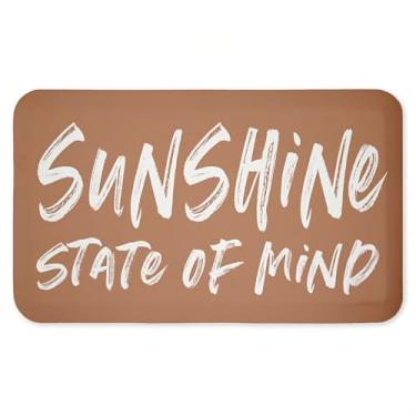 Imagem de Tapete antifadiga Sunshine Summer Sentiment, ergonômico acolchoado para cozinha e pé com suporte antiderrapante, tapete confortável ecológico, design por letras e forrado, 76 cm x 45 cm
