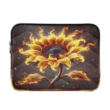 Imagem de Bolsa de girassol laranja fogo para mulheres de trabalho, capa protetora à prova de choque, bolsa de 33 a 13,3 polegadas para trabalho