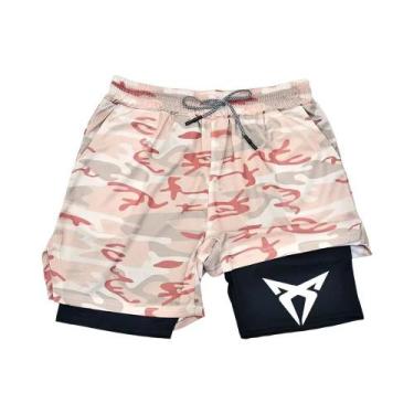 Imagem de Shorts Esportivos Masculinos 2 Em 1 Respirável Camada Dupla Para Corri