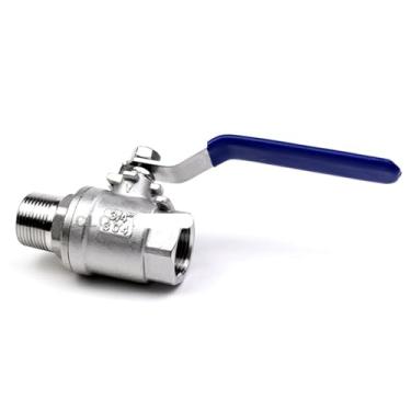 Imagem de 1/10.2 cm 3/20.3 cm 1/5.1 cm 3/10.2 cm 2.5 cm 1-1/10.2 cm 1-1/5.1 cm fêmea para macho válvula de esfera de aço inoxidável 304 portas completas 1 peça (3/10.2 cm)