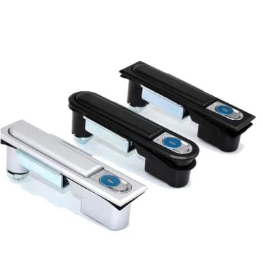 Imagem de Fechadura plana quadrada prata preta MS818 caixa de distribuição fechadura industrial 1 peça (304 sus)