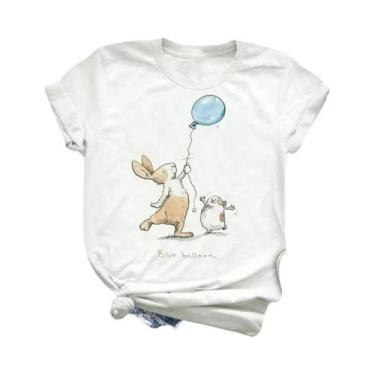 Imagem de Camiseta Feminina De Manga Curta Com Estampa Animal Moda Fofa Roupas D