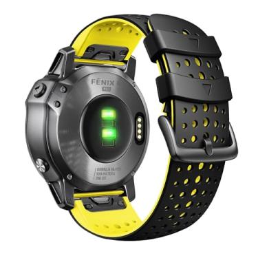 Imagem de BCMCBV Pulseira esportiva de silicone Garmin Fenix 8X Fenix 7X de 26 mm para Fenix 6X/6X Pro/5X Plus/Tactix 7 Pro/Enduro 2/Fenix 3/Descent Mk2, 26mm, Ágata