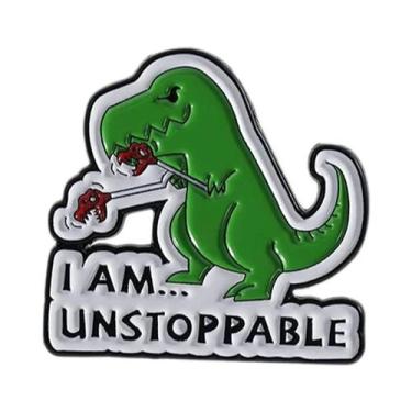 Imagem de Broches Divertidos De Dinossauro Em Estilo Cowboy Com Chapéu, Pins De 