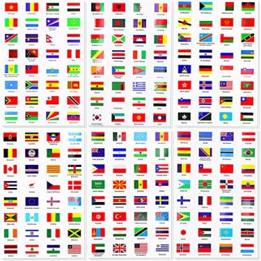 Imagem de Adesivos de bandeira mundial de 384 peças, adesivos de bandeiras de países à prova d'água, adesivos de bandeira de país internacional de PVC, adesivos de 192 países do mundo, adesivos de mini bandeira