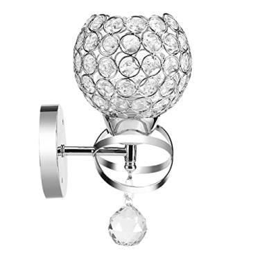 Imagem de Zerodis Lâmpada de Parede de Cristal Moderna, Abajur Elegante Com Soquete E27 Pendente Pendente Design Capa de Iluminação Suspensa Concisa para Sala de Estar, Quarto, Corredor