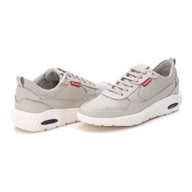 Imagem de Tênis Gel Sneaker Masculino Ultraleve Couro Ranster - Jvclay, Gelo, 44