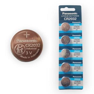 Imagem de Bateria CR2032 Panasonic 3V Industrial  Cartela com 5 Unidades Origina