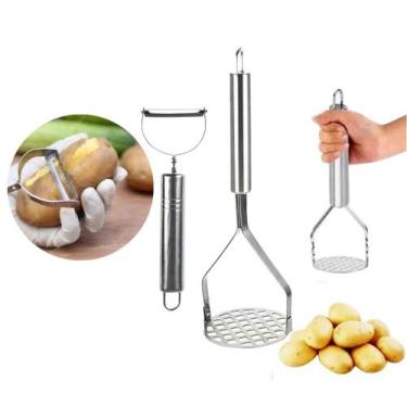Imagem de Kit Amassador Espremedor de Batatas  Descascador de Legumes - SQ Só Qu