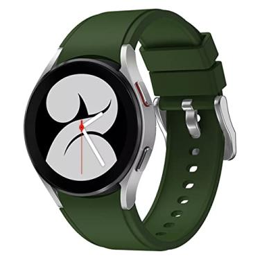 Imagem de HAZELS Pulseira de silicone original de 20mm para Samsung Galaxy Watch 4 40 44MM/Classic 42 46mm Smartwatch Pulseira (Cor: Verde Exército, Tamanho: Watch4 Classic 46mm)