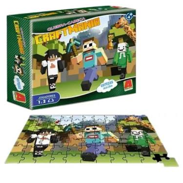 Imagem de Jogo Quebra Cabeça Algazarra Minecraft Craft Mania 60 Peças - Algazarr