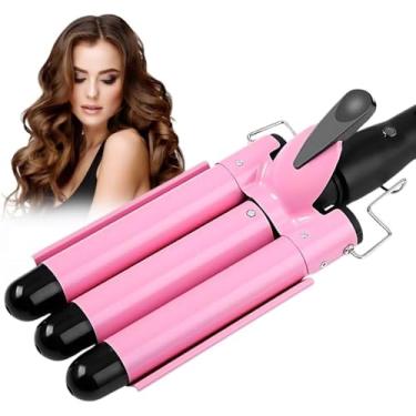 Imagem de Modelador de Cachos e Ondas Triondas Rosa 22mm Cerâmica Bivolt Profissional para Cabelos Longos e Curtos