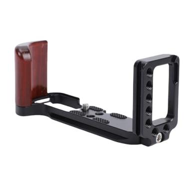 Imagem de ASHATA Suporte de Placa L para Aperto de Mão para XT30 XT30II XT10 XT20 SLR Câmera Arca Placa de Liberação Rápida Com Punho de Madeira Em Forma de L, Chaves, Furos de Parafuso de 1/4 (Preta)