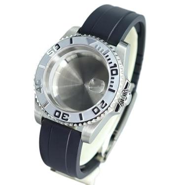 Imagem de FEIYASHI Caixa de relógio de aço à prova d'água de 40 mm vidro safira para NH35 NH34/36/38 Miyota8215 ETA2824 Movimento Yacht Style Watch, Capa inferior sólida 3, For Miyota8215 8205 Movement, Capa de