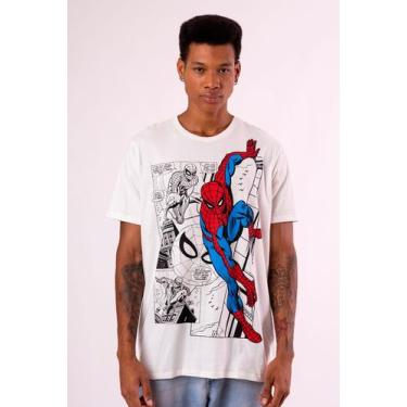 Imagem de Camiseta Marvel Homem Aranha HQ - Piticas, 14, Off white, Unissex