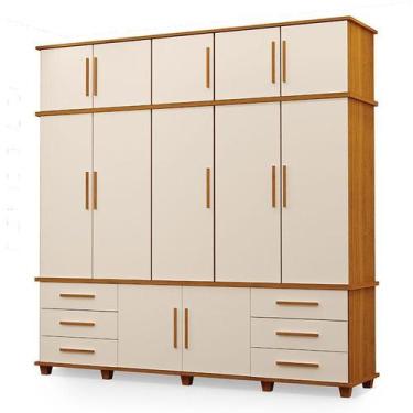 Imagem de Guarda Roupa Casal Londres 5 portas Freijó Off White  Luapa Móveis