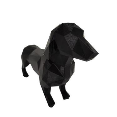 Imagem de Salsicha Dachshund 21Cm Cachorro 3D Objeto Decorativo Preto - Pupa 3D