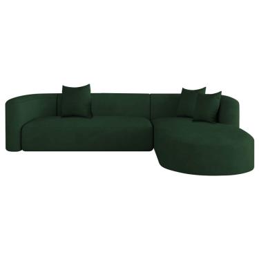 Imagem de Sofá Modular Celinne Luxuoso Sala De Estar Decoração Luxo 265cm Suede Cor Verde
