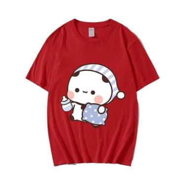 Imagem de Camiseta Kawaii Para Casal BuBu Panda DuDu Bear, Camiseta Gráfica Femi