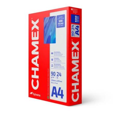 Imagem de Chamex Papel A4, 210 x 297 mm, 90g, Pacote 500 Folhas, Branco Sulfite