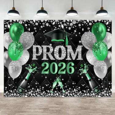 Imagem de ASDCXZ 2,1 x 1,5 m fundo verde e preto para formatura 2026 graduações classe de 2026 parabéns graduação fotografia fundo parabéns graduação banner decorações enviar festa retrato cabine de fotos