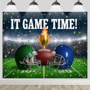 Imagem de BlissYard Decoração de fundo de festa de campeonato de futebol, 2,4 x 1,8 m, cenário de foto esportiva, hora de jogo, banner, para festa de futebol, cabine fotográfica, evento, celebração, exibição de