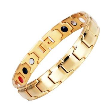 Imagem de Pulseira Esportiva Masculina De Aço Titânio Com Terapia Magnética, Des