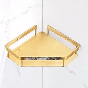 Imagem de Toalheiro de luxo leve de alta qualidade sem perfuração, anel de toalha, ganchos de fileira, suporte de toalha de banho, cesta de lenços, kit de acessórios de banheiro banheiro (cor: Suporte de três