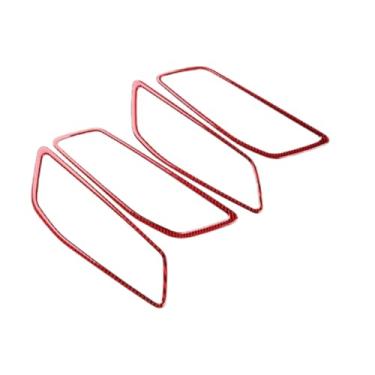 Imagem de Compatível com bmw 1 2 séries f40 f44 2020-2024 fibra de carbono interior do carro maçaneta da porta capa guarnição adesivos acessórios do carro-estilo(Red carbon)
