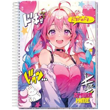 Imagem de CADERNO UNIVERSITÁRIO C/D ESPIRAL ANIMAHIME 10 MATÉRIAS 160 FLS GOFRADO