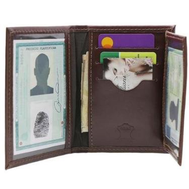Imagem de Carteira Masculina Porta Rg Porta Cnh Porta Cartões Em Couro-Masculino