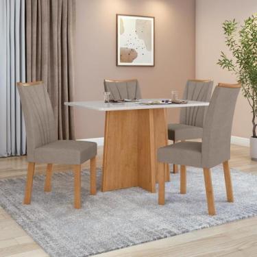 Imagem de Conjunto Mesa de jantar Celebrare 1,20 com vidro e 4 Cadeiras Apogeu T