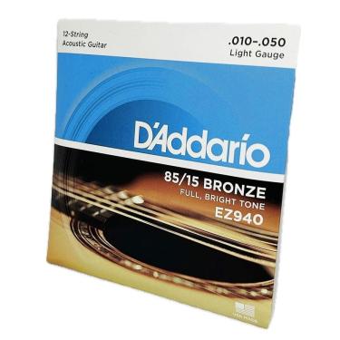 Imagem de Jogo De 12 Cordas Aço Daddario Violão Tensão 10-50 Ez940