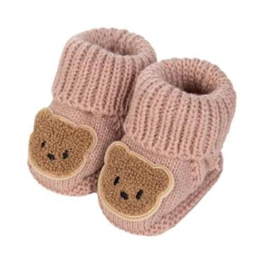Imagem de Meias De Urso Para Bebês 0-12M, Meias De Tornozelo Tricotadas Para Cri