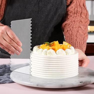 Imagem de Raspador Para Bolos - Raspador De 4 Peças Seguro Para Máquina De Lavar Louça,Alisador De Glacê Em Acrílico | Para Entusiastas E Iniciantes Em Confeitaria Caseira De Cobertura De Manteiga E Creme