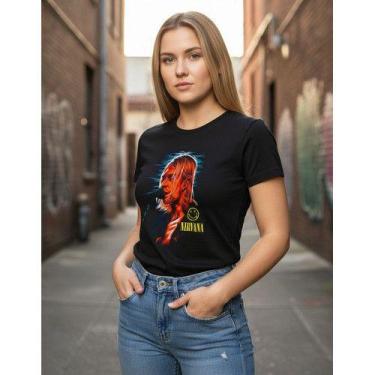 Imagem de Camiseta Baby Look Banda Nirvana Kurt Cobain Microfone - NoBrand, Pret