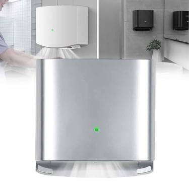 Imagem de Secador de mãos comercial automático - Secador de ar ABS montado na parede com filtragem para banheiros e banheiros - Secador de mãos dourado de alta eficiência para uso doméstico e hotel