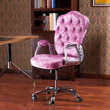 Imagem de Cadeira de mesa ergonômica, cadeira de escritório de altura ajustável com rodas, cadeira giratória com apoios de braços, ideal para escritório em casa ou penteadeira, adequada para mulheres e adultos