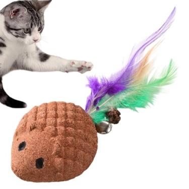 Imagem de Brinquedos interativos para gatos, divertidos jogos realistas em forma de ouriço para animais de estimação com cauda e sino, brinquedos para dentição de gatos, para treinamento, exercício, arranhar