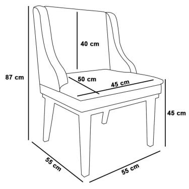 Imagem de Cadeira Estofada Para Sala De Jantar Base Fixa De Madeira Preto Lia Suede Bege - Ibiza